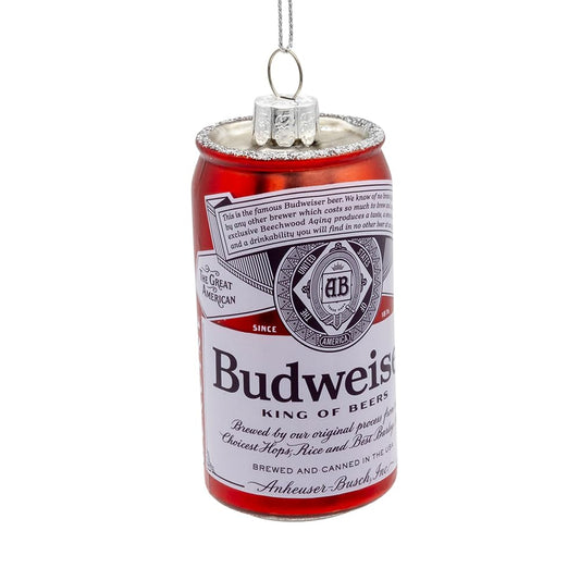 Budweiser Can Glass Ornament