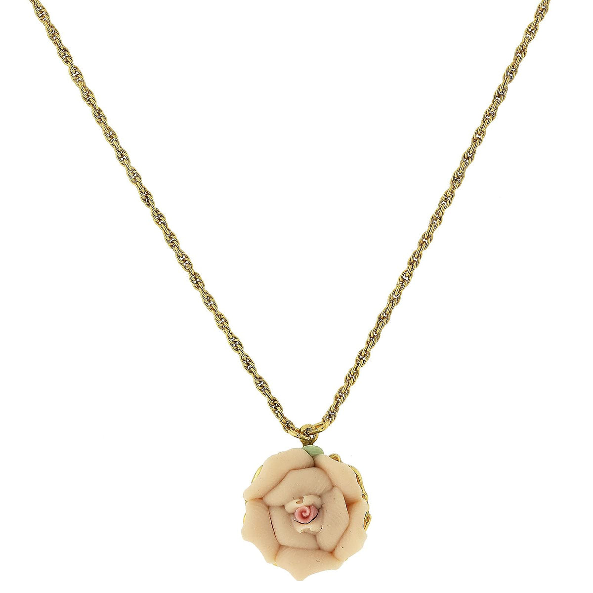1928 Jewelry Company Necklace, 16"L x 0.73"W x 0.80"H, Peach