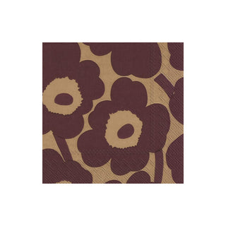 ihr SINCE 1977 Disposable Napkin, 5" x 5", Unikko Linen Bordeaux