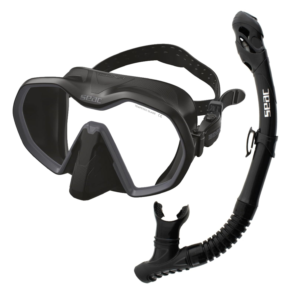 SEAC Snorkeling Set, One Size, Black/Grey