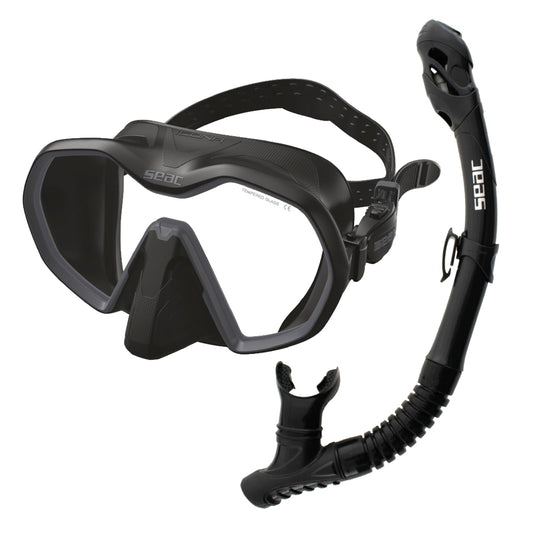 SEAC Snorkeling Set, One Size, Black/Grey