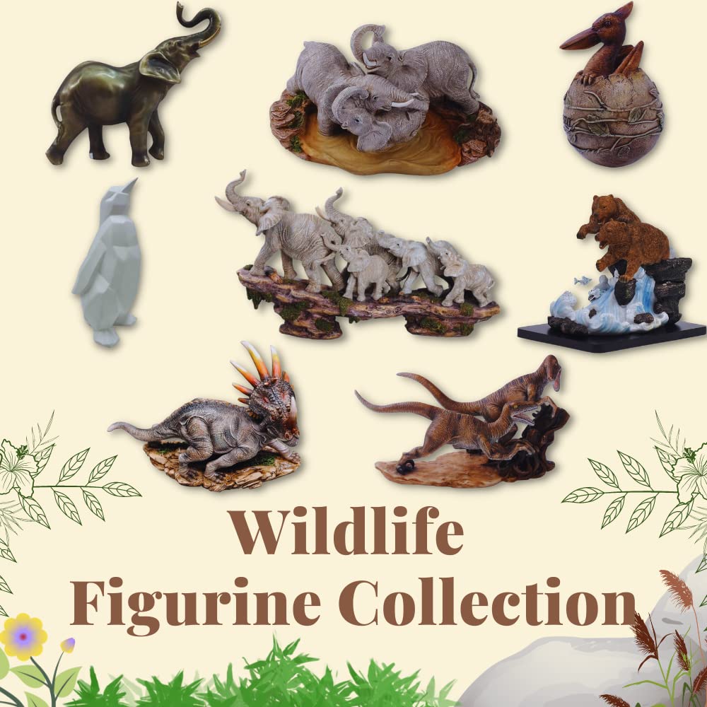 Comfy Hour 9.2 Inch Elephant Statue, Family Decor, Set of 1