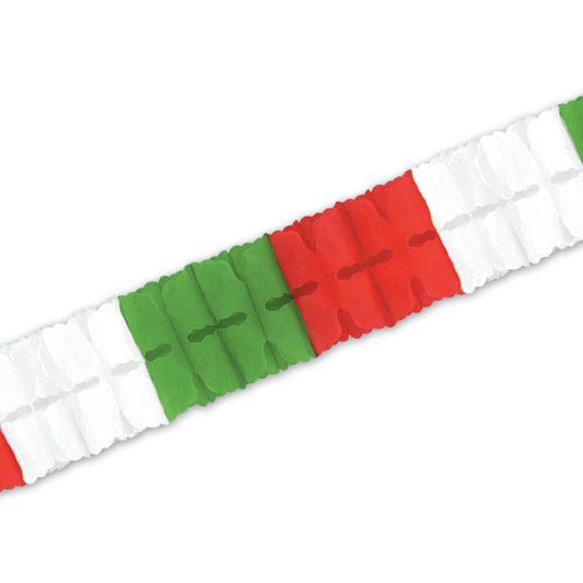 Beistle Pkgd Leaf Garland (red, white, green) Party Accessory  (1 count) (1/Pkg)