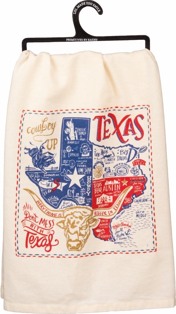 Texas State Kitchen Towel Primitives by Kathy