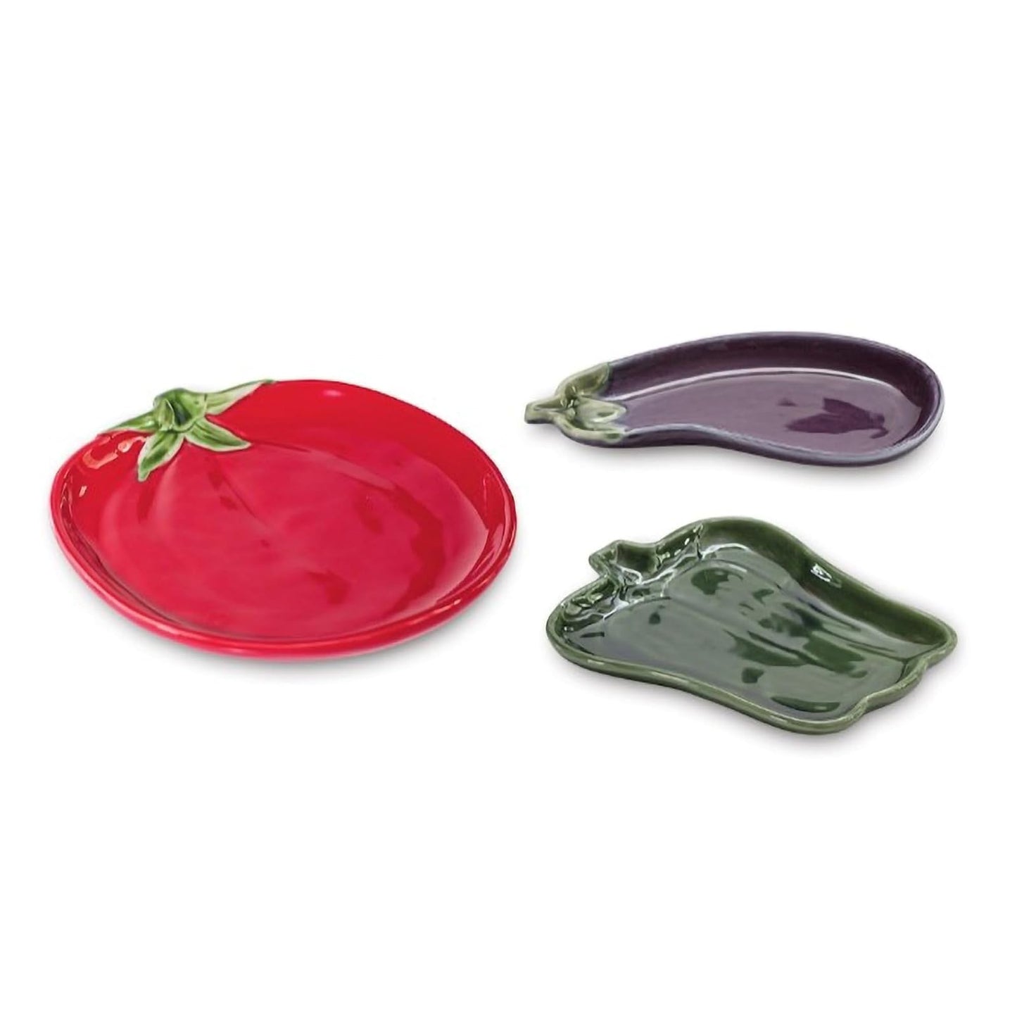 Melrose Vegetable Plate Set of 3, Ceramic, 7-inch Length