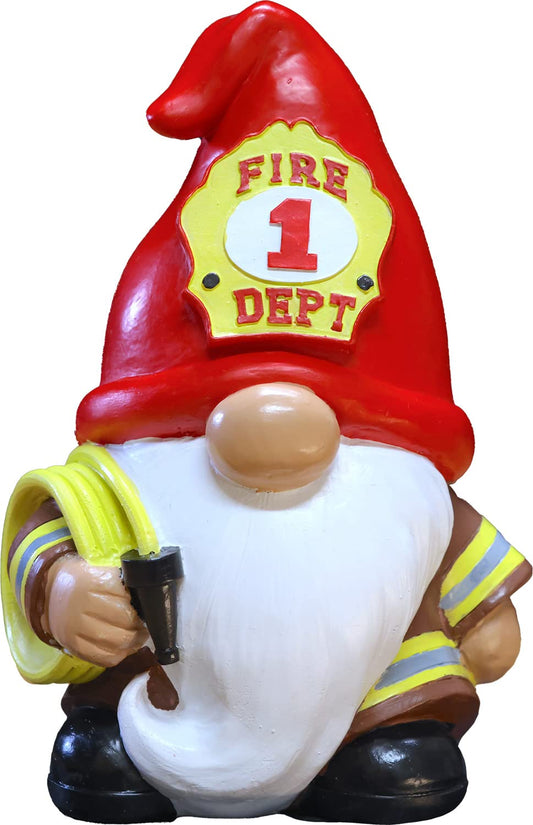 Spoontiques - Decorative Garden Statue - Colorful Home D√©cor for Indoor or Outdoor Use - Patio Decoration - Garden Accessory - Fireman Gnome