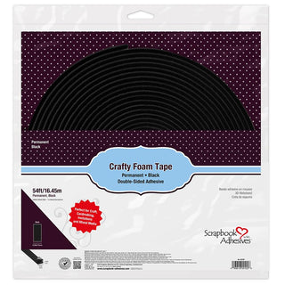 Scrapbook Adhesives by 3L Crafty Foam Tape 54ft, 16.45M, Black