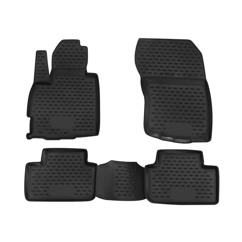 OMAC Floor Mats for Mitsubishi Outlander Sport 2011 to 2023, Front and Second Row Seat, Custom Fit, All Weather, Heavy Duty, Black