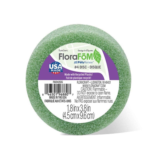 Floracraft Styrofoam Disc Arranger, 3-7/8 by 1-15/16", Green