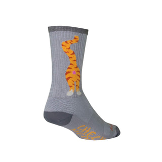 SockGuy Socks, One Size, Grey/Orange