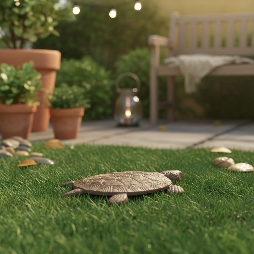 Comfy Hour Cast Iron Garden Stepping Stone - Turtle