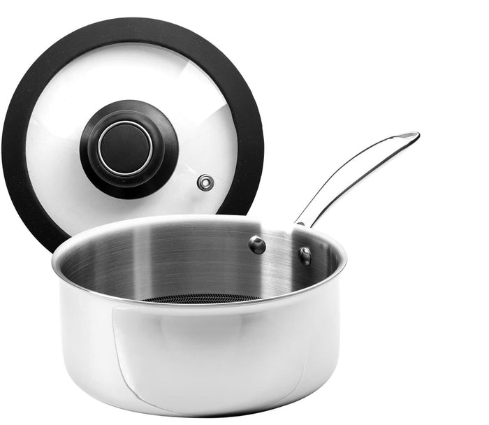 Frieling Black Cube Quick Release Cookware, Saucepan with Lid, 8-Inch/2.5 Quart