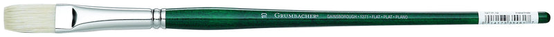 Grumbacher Gainsborough Flat Oil and Acrylic Brush, Hog Bristle, Size 10 (1271F.10)