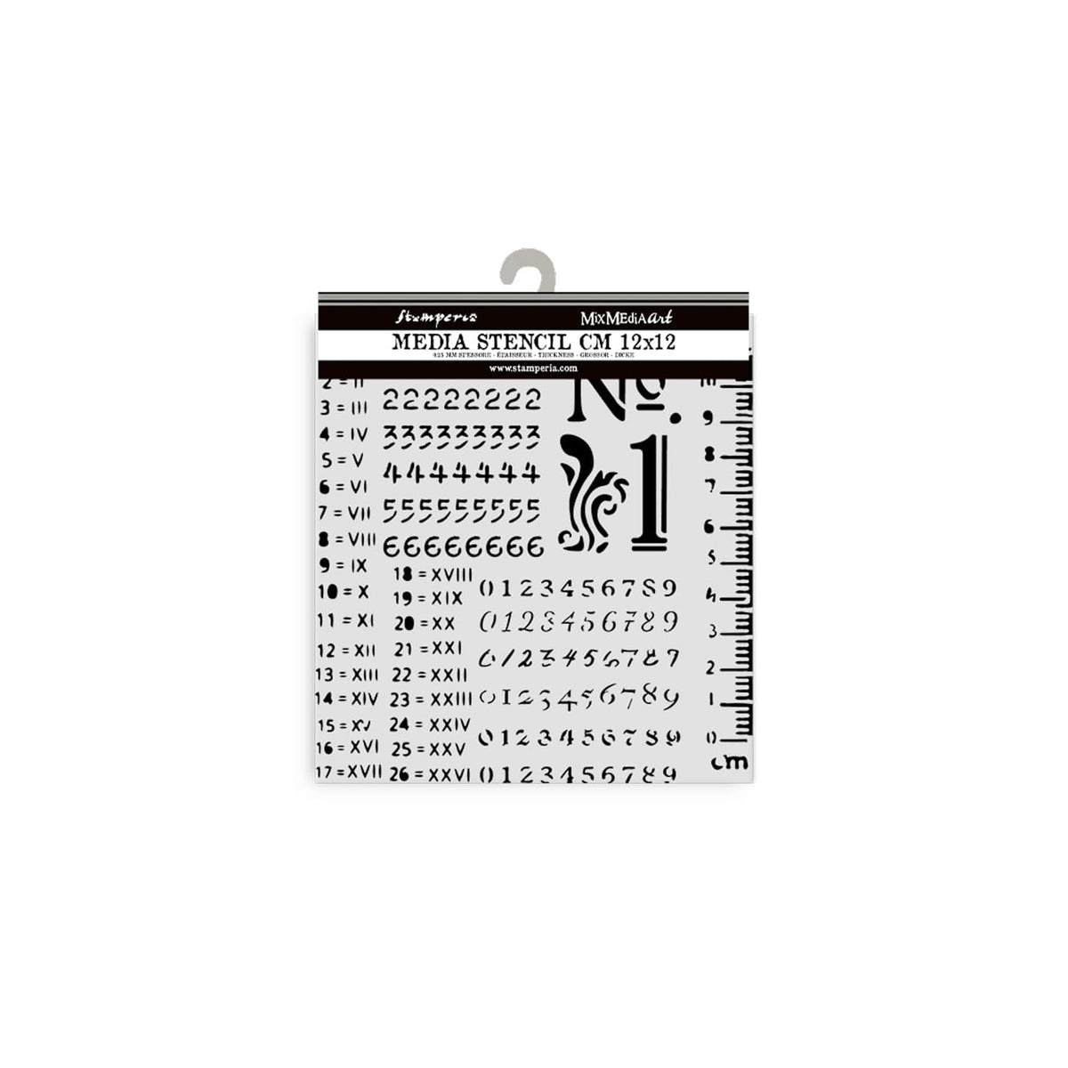 Stamperia Template Stencil, 12 x 12 x 0,2 cm, Black