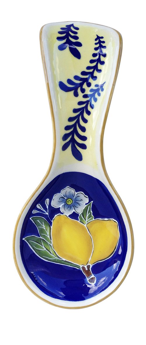 Blue Sky Clayworks Clayworks Lemon Spoon Rest, Multicolor