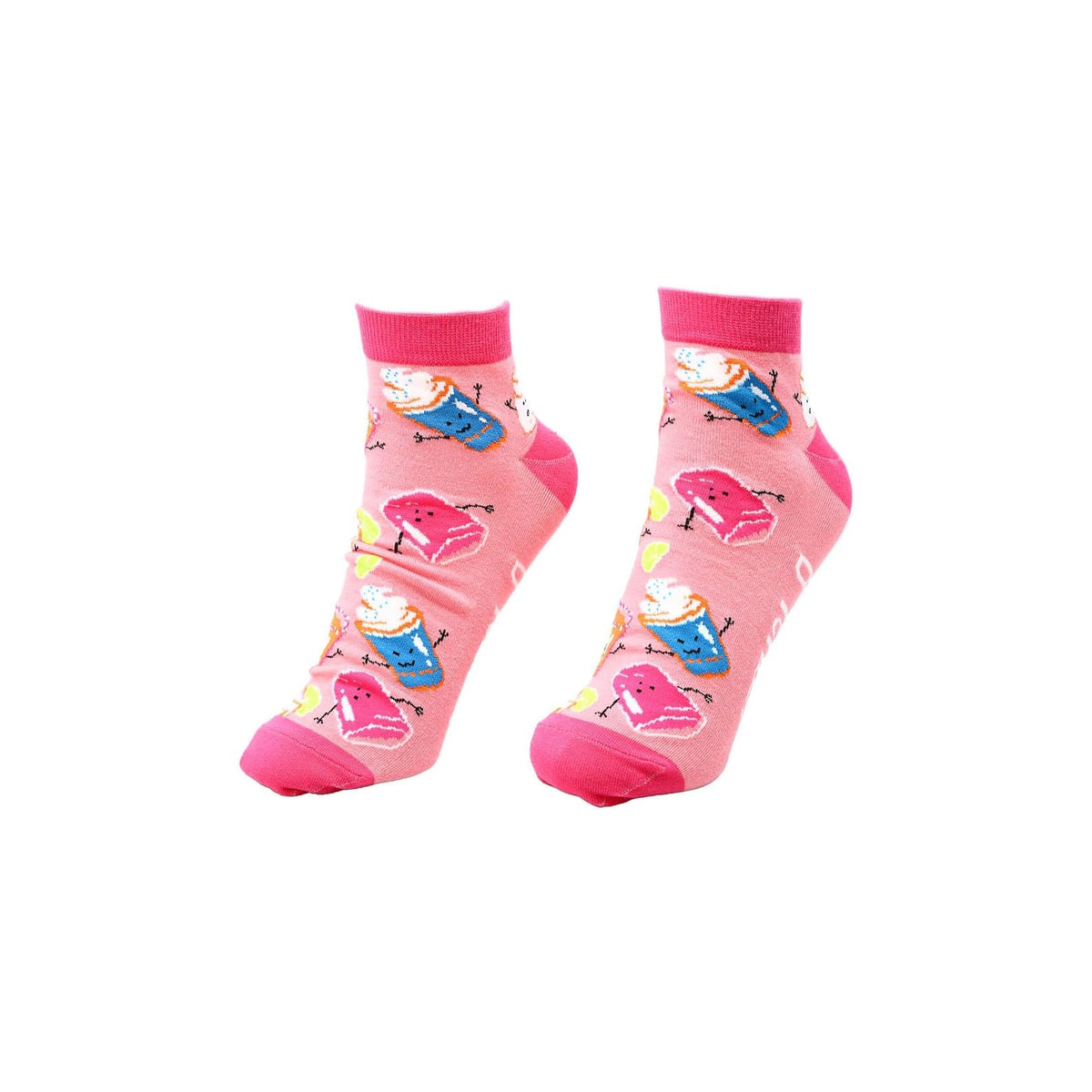 Pavilion Gift Company Socks, Pink, Blue, White, Yellow, Ankle Socks