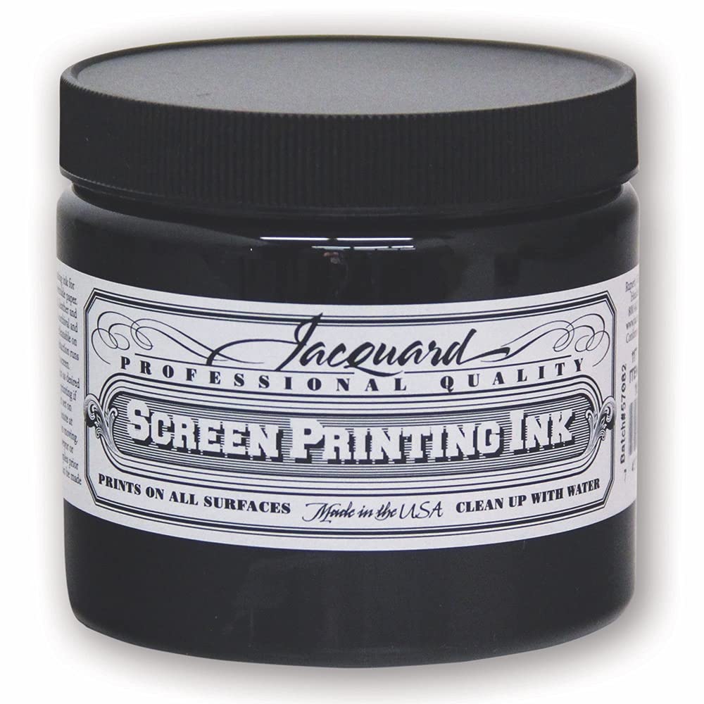 Jacquard Professional Screen Print Ink, Water-Soluable, 16oz Jar, Black (117)