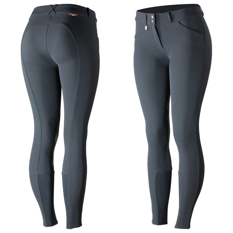 Horze Womens Grand Prix Silicone Knee Patch Breeches - Peacoat Dark Blue - 22