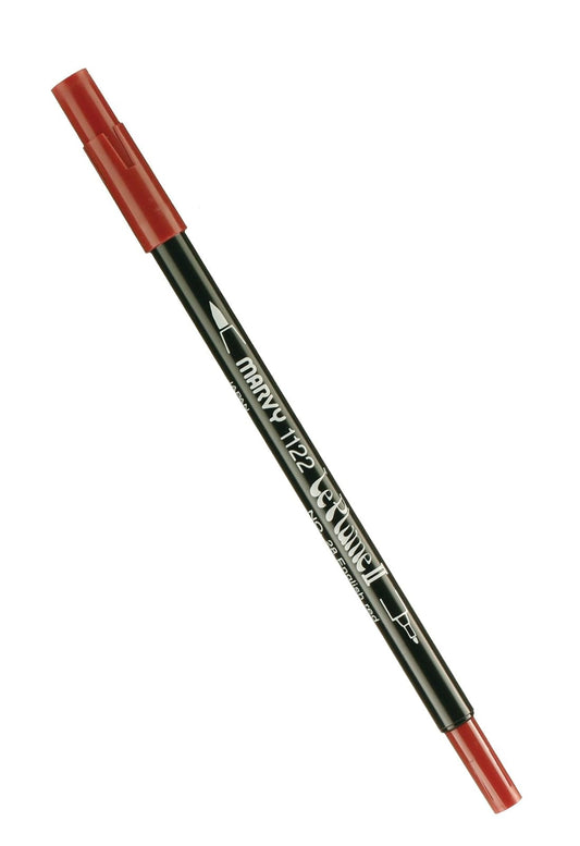 Uchida Marvy Extra Fine Tip Le Plume II Double Ender Marker Pen Art Supplies, English Red