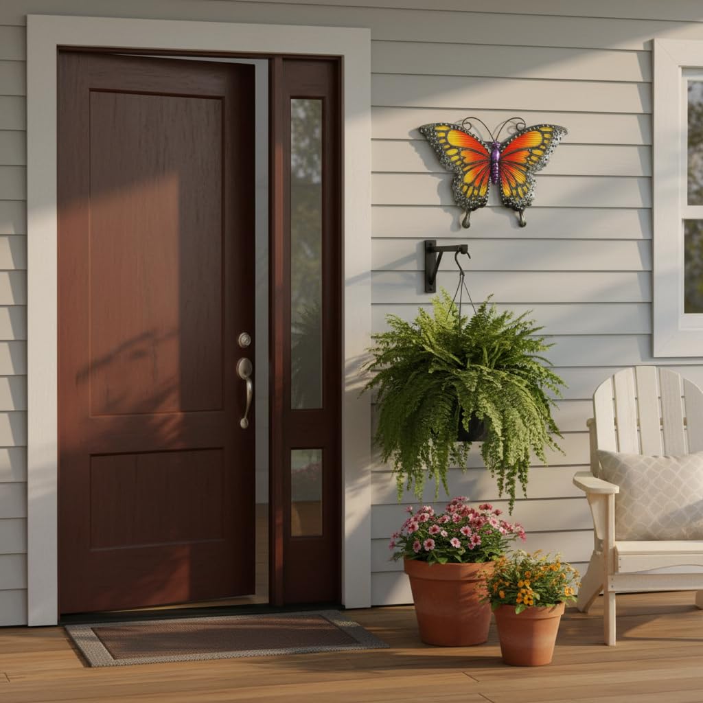 Comfy Hour Travel on Wings Collection 12" Metal Art Butterfly Wall Decor