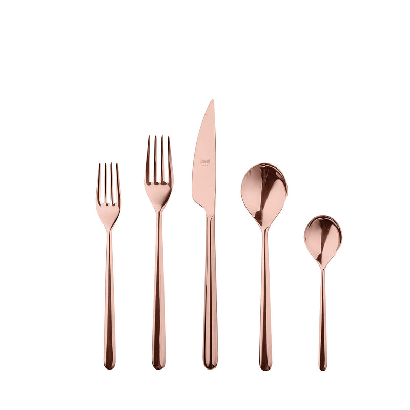 Mepra 109122005 Linea Bronzo 5 Piece Place Setting, Rose Gold