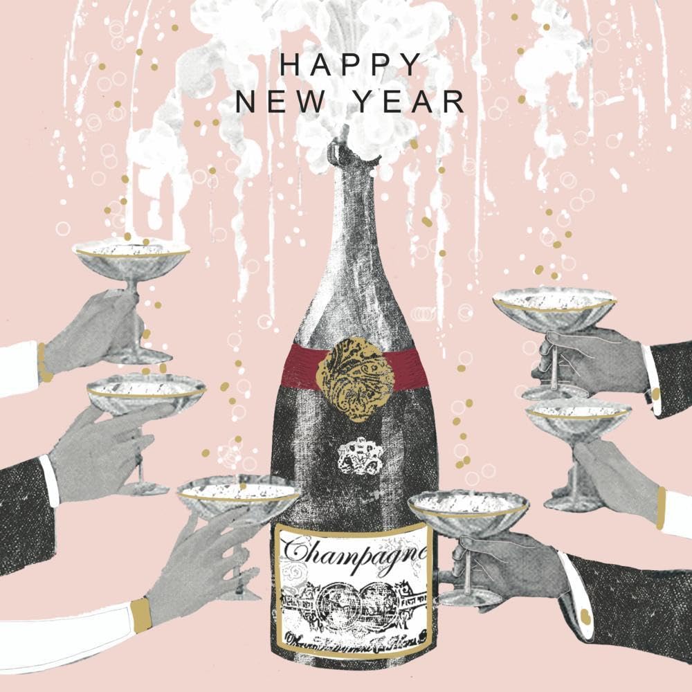 Paperproducts Design New Year 3-Ply Beverage Napkins, 5-Inch, Multicolor, Pack of 20