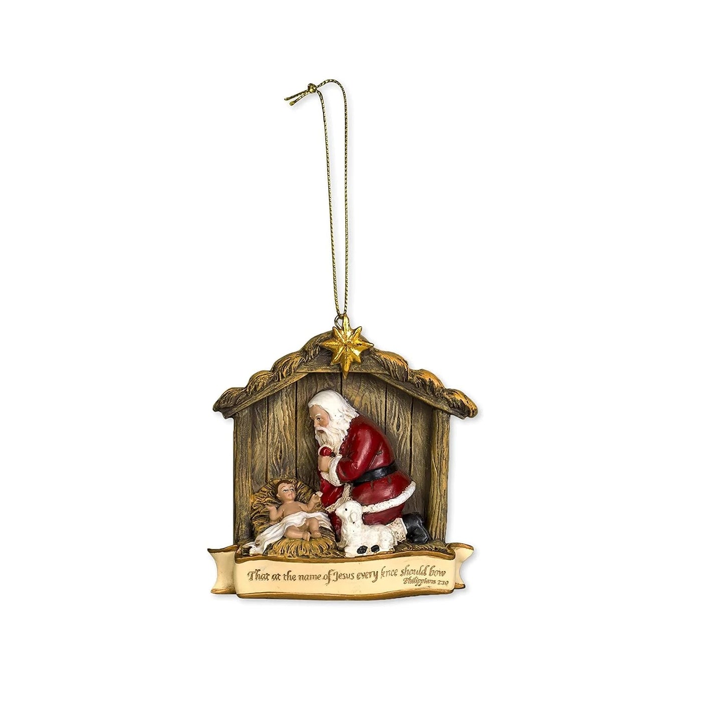Roman Joseph Studio The Kneeling Santa with Baby Jesus Christmas Ornament