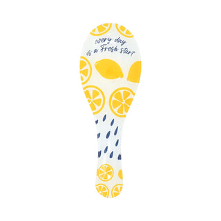 Pavilion Gift Company Spoon Rest, 9.25", Yellow, blue, and white
