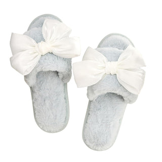 Bella Sleep + Spa Slipper, Small, White Bow