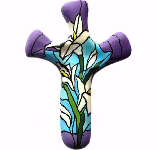 Calypso Studios by First & Main 3" Lily Comforting Clay Pocket Cross
