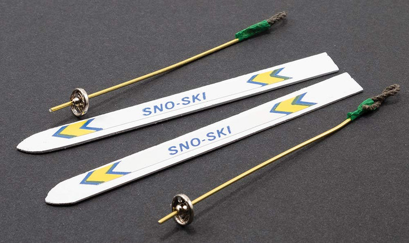 Dollhouse Miniature Skis with Poles