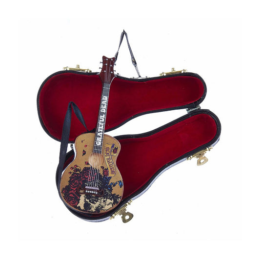 Kurt Adler Grateful Dead Guitar Ornament with Guitar Case, 5.5"