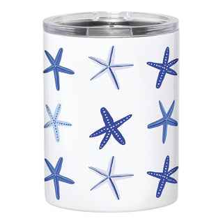 Slant Collections Drinking Cup, 12 Ounces, Blue Starfish