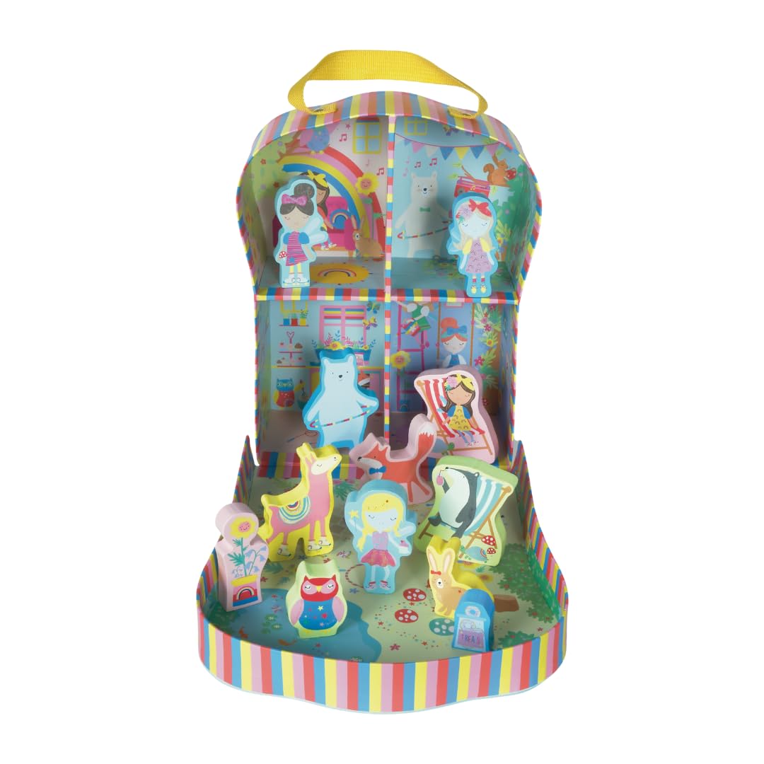 Floss & Rock 43P6364 Rainbow Fairy Play Box with Wooden Pieces