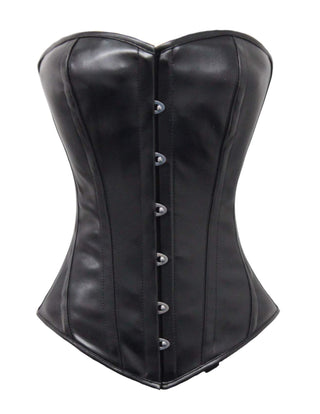 luvsecretlingerie Heavy Duty 26 Double Steel Boned Waist Training FAUX LEATHER Overbust Tight Shaper Corset #9974-FL
