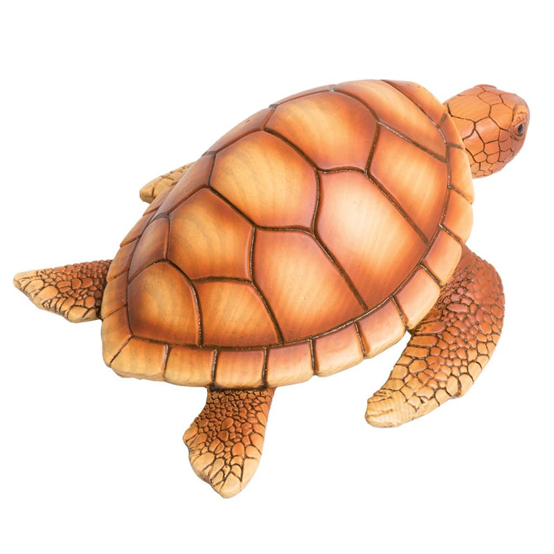 Lipco Woodgrain Look Sea Turtle Figure, 5.9-inches Length, Polyresin, Home Decor Accessories