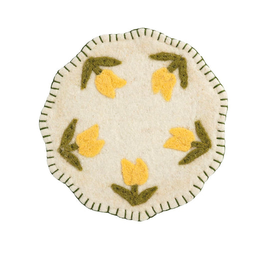 Mud Pie Trivet, 8" dia, Yellow