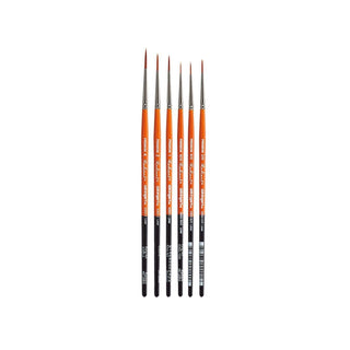 KINGART Paint Brush, Set of 6, Orange & Black