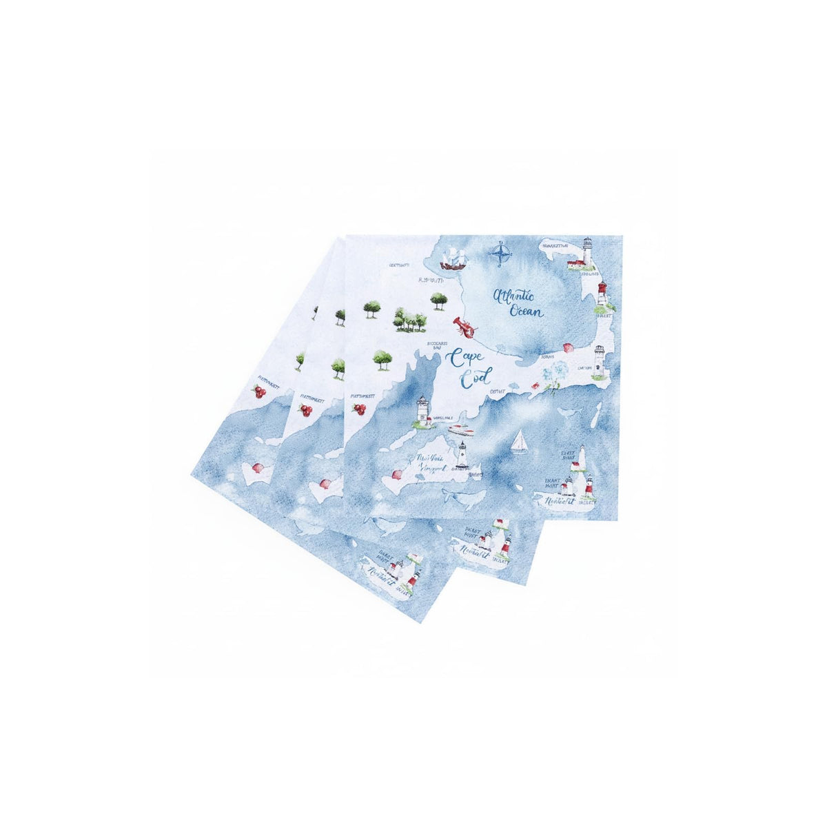 rockflowerpaper Disposable Napkin, 5" x 5", Blue