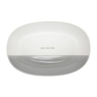 Pavilion Gift Company Dishware Plate, 17", Off-white, Gray