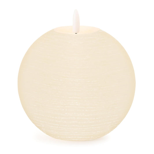 Melrose FIA Wick Candle, Round, Cream, Wax and Plastic, 5-inch Diameter