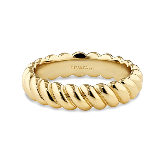 DEVATA Ring, 6, Gold Plated/Rope Band RPR1627