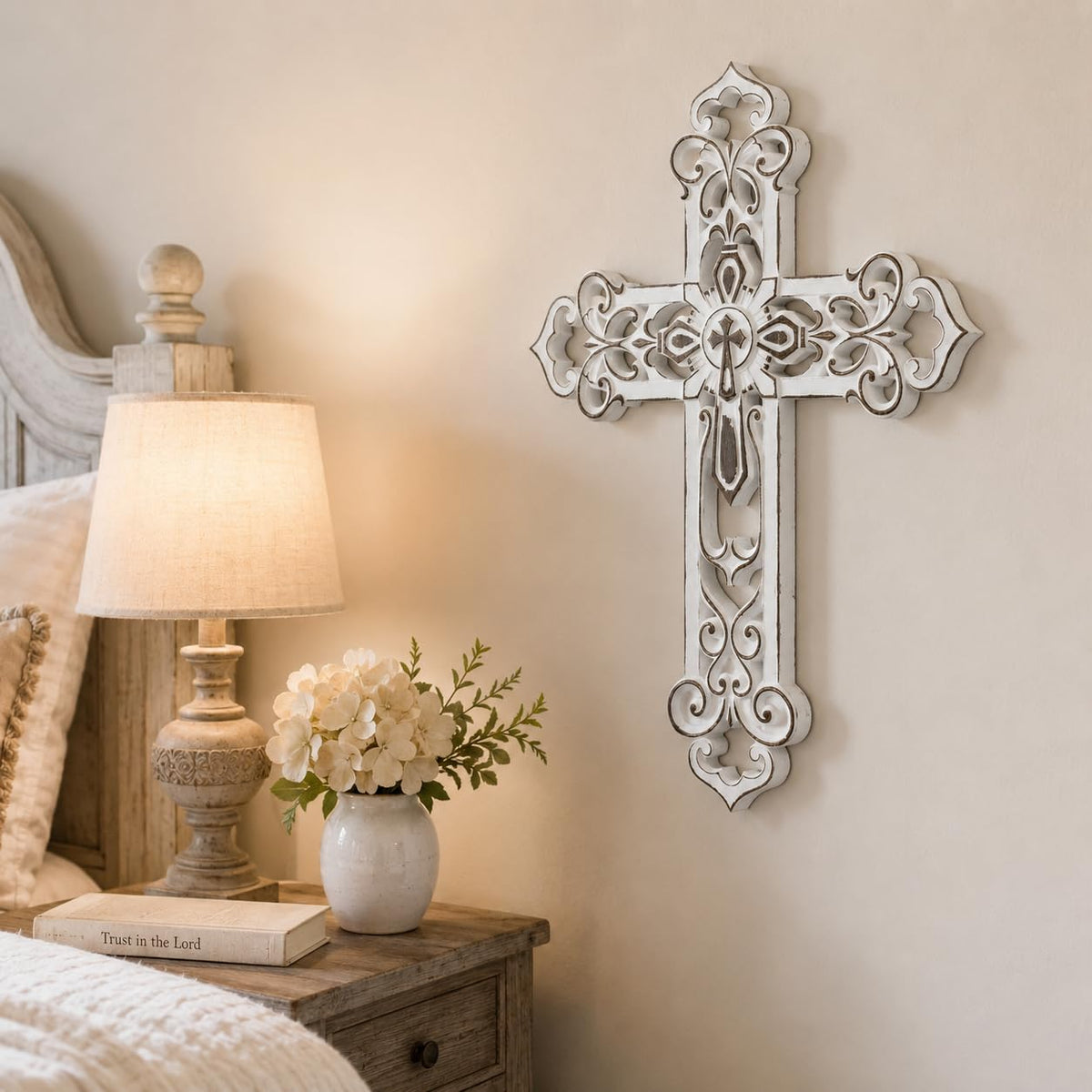 Comfy Hour Wall Art, 2"L x 10.2"W, Antique White