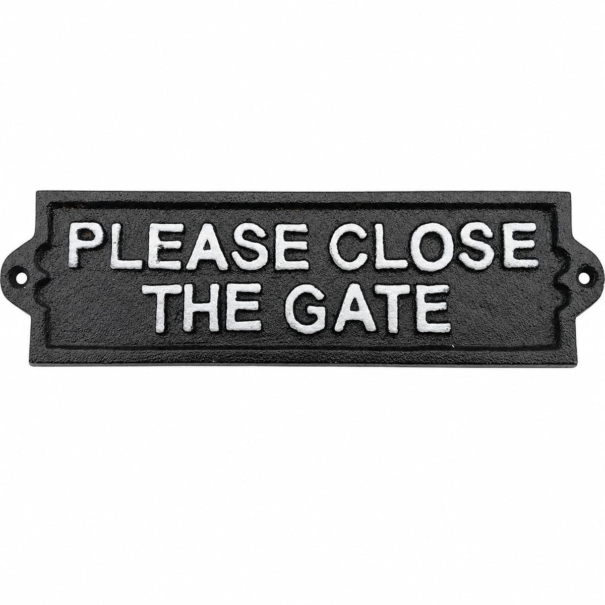 Comfy Hour Antique and Vintage Collection Cast Iron Please Close The GATE Plaque, 8x2 Color Black