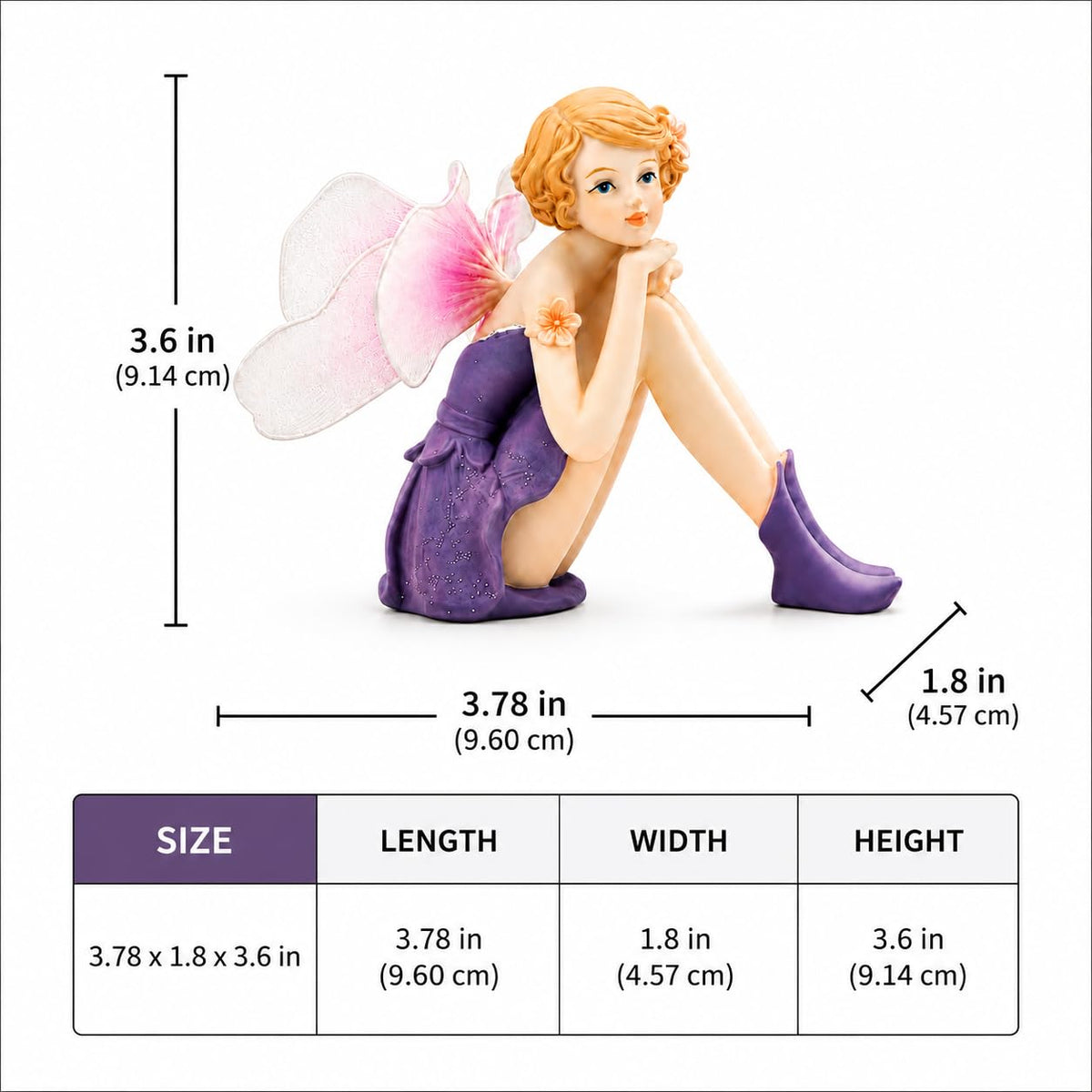 Comfy Hour Figurine, 3.8", Violet and Pink