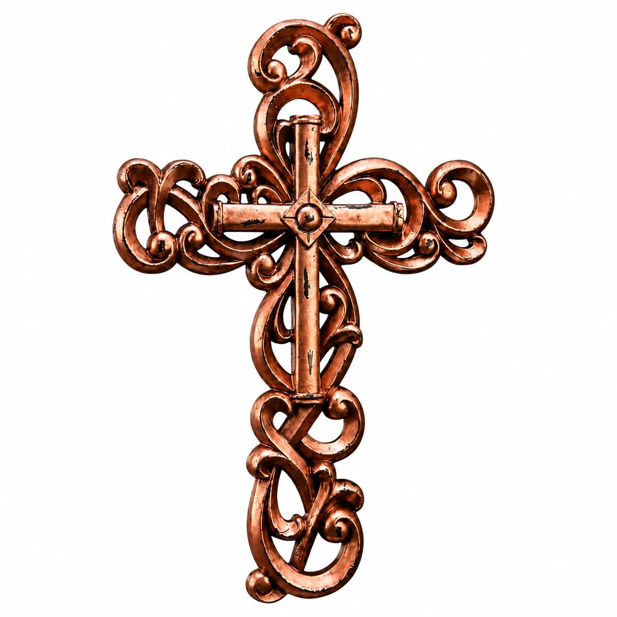 Comfy Hour 13 Inch Wall Cross, Rose Gold Cross Wall Decor