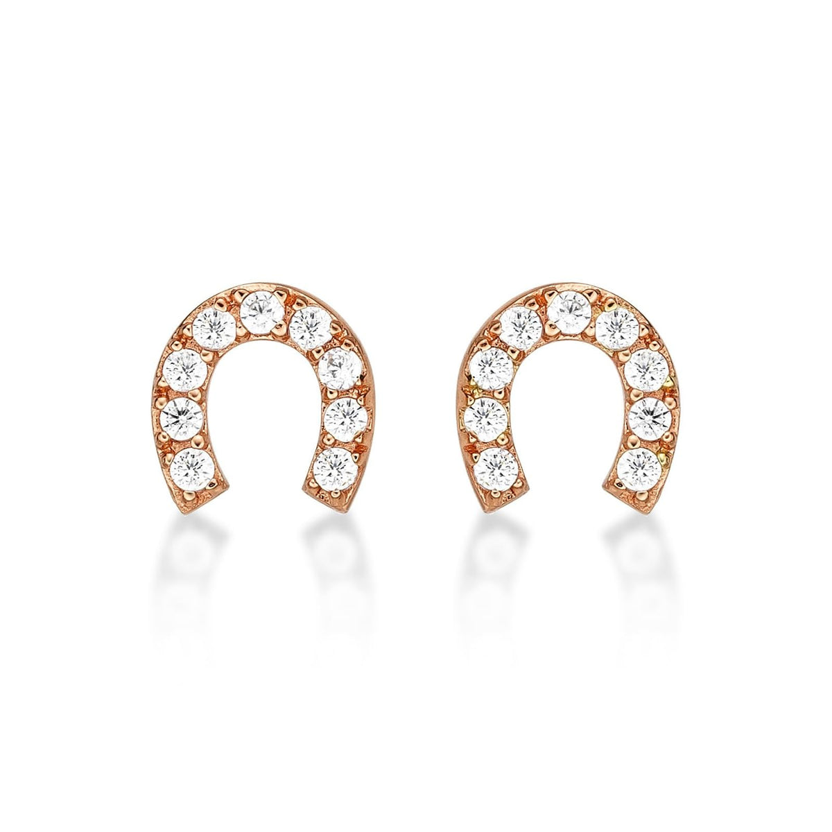 Diamond Treats Earring, Rose Gold, Horseshoe