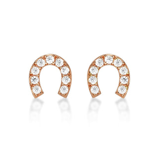 Diamond Treats Earring, Rose Gold, Horseshoe
