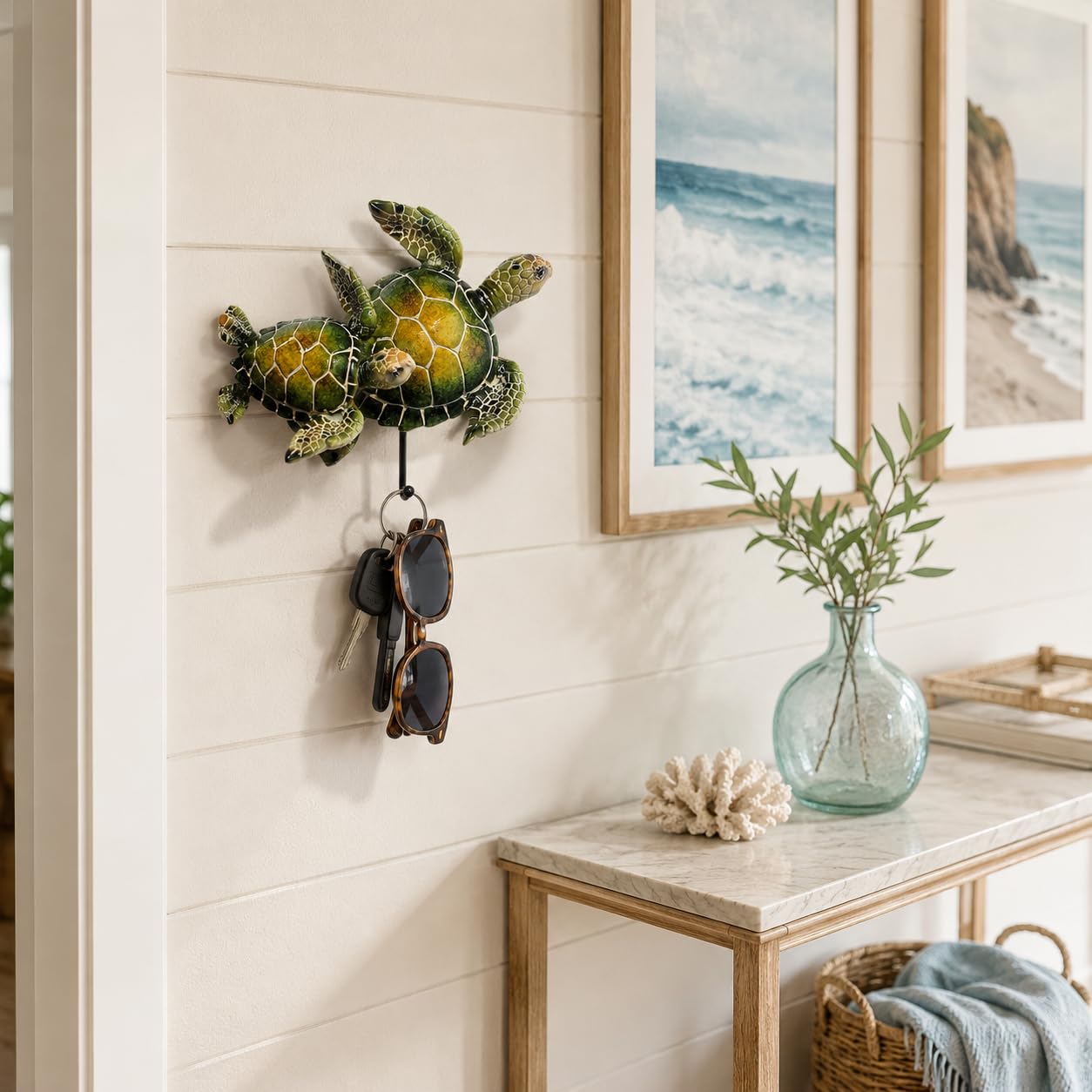 Comfy Hour Ocean Voyage with Sea Turtles Collection 5" Turtle Coastal Ocean Theme Decorative Wall Hanger, Polyresin