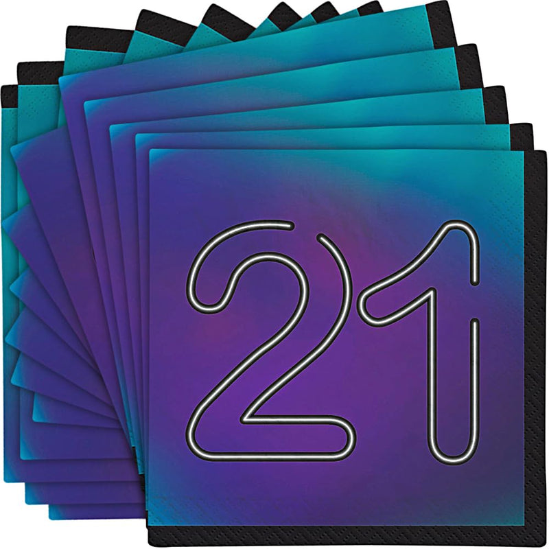 Finally &quot;21&quot; Celebratory Luncheon Napkins, 6.5&quot; (16-Pack) - Fun &amp; Unique Party Napkins Perfect for 21st Birthday Events